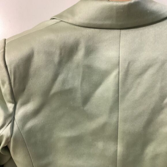 Alice + Olivia Denny Satin Crepe Blazer Jacket Green NWT Size 8 - Picture 10 of 16
